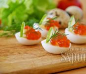 Яйца фаршированные икрой красной рецепты с фото Яйца с икрой красной пошаговый рецепт